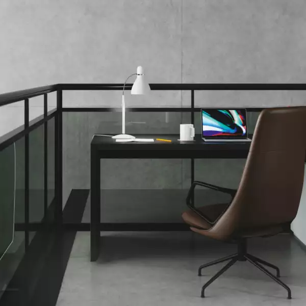 Lampe de table PEOPLE en métal gris avec diffuseur orientable – Image 3