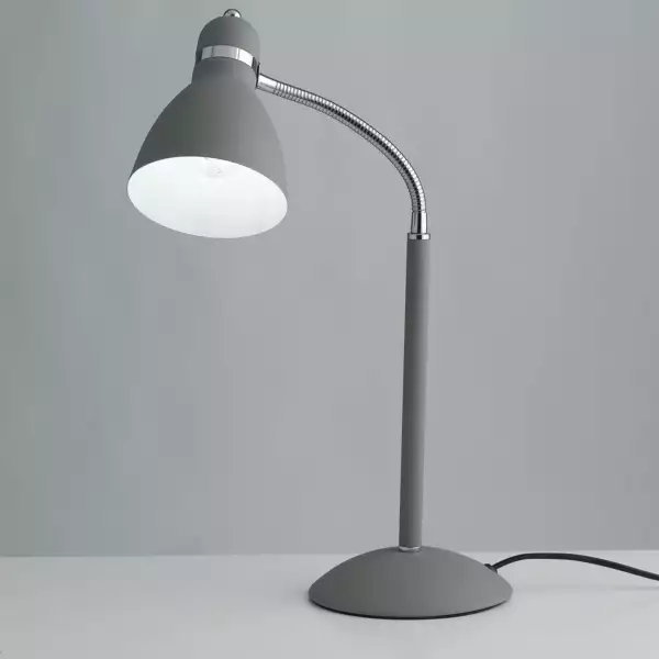Lampe de table PEOPLE en métal gris avec diffuseur orientable – Image 2