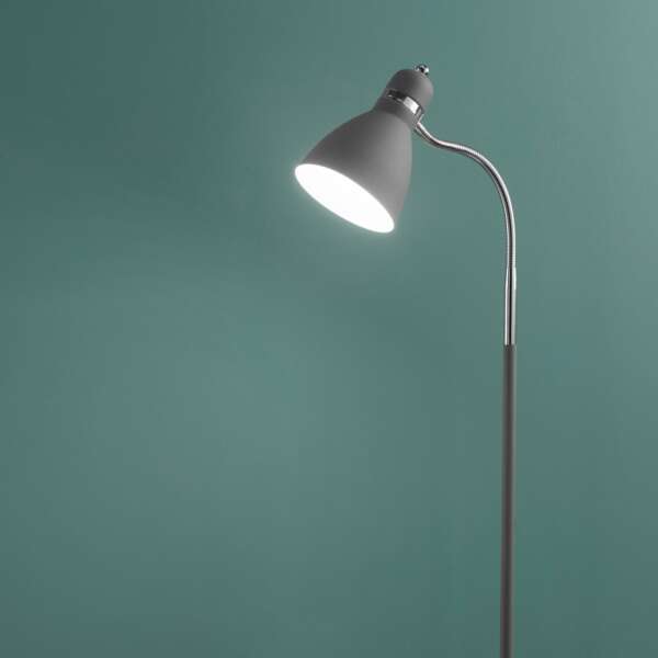 Lampadaire people en métal gris avec diffuseur orientable – Image 2