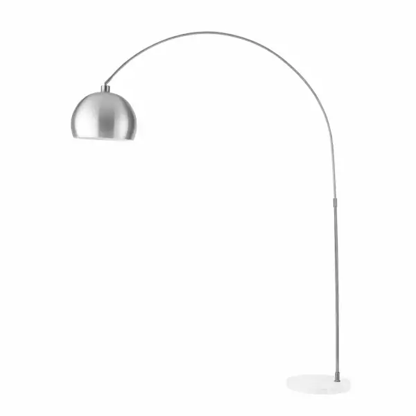 LUCE AMBIENTE E DESIGN Lampadaire PLAZA avec socle en marbre et diffuseur en nickel 200 cm (Lampadaires / Éclairage décoratif)