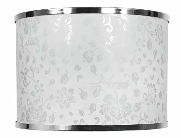 LUCE AMBIENTE E DESIGN Abat-jour boeme blanc chromé en polvinico avec ampoules E27 (Abat-jour / Éclairage intérieur LED)