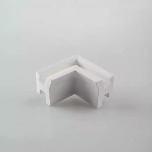 INTEC Coin pour profil en plâtre blanc pouvant être peint pour double émission. Noyau en aluminium et diffuseurs en polycarbonate (Profilé aluminium pour rubans LED / Ruban LED et Bande LED)