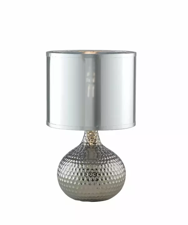 LUCE AMBIENTE E DESIGN Lampe de table PULSAR en céramique argentée (Lampes de table / Éclairage décoratif)