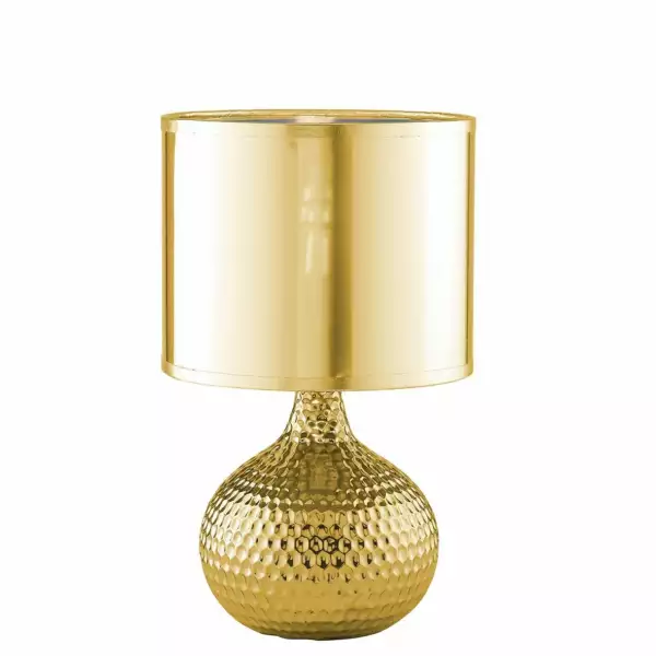 LUCE AMBIENTE E DESIGN Lampe de table PULSAR en céramique dorée avec raccord E27 (Lampes de table / Éclairage décoratif)