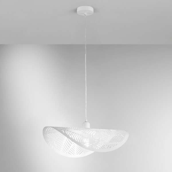 Suspension RHEI-LEAF en métal perforé blanc à voile simple 50 cm – Image 2