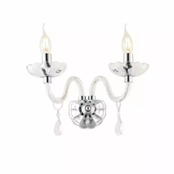 LUCE AMBIENTE E DESIGN Applique Riflesso en cristal finitions chromées (Applique murale / Éclairage intérieur LED)
