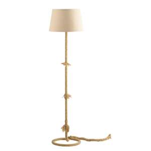 Lampadaire rope en métal beige avec câbles recouverts de chanvre (1xE27)