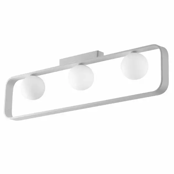 LUCE AMBIENTE E DESIGN Plafonnier ROXY en aluminium et verre blanc satiné à trois lumières (Plafonnier / Éclairage intérieur LED)