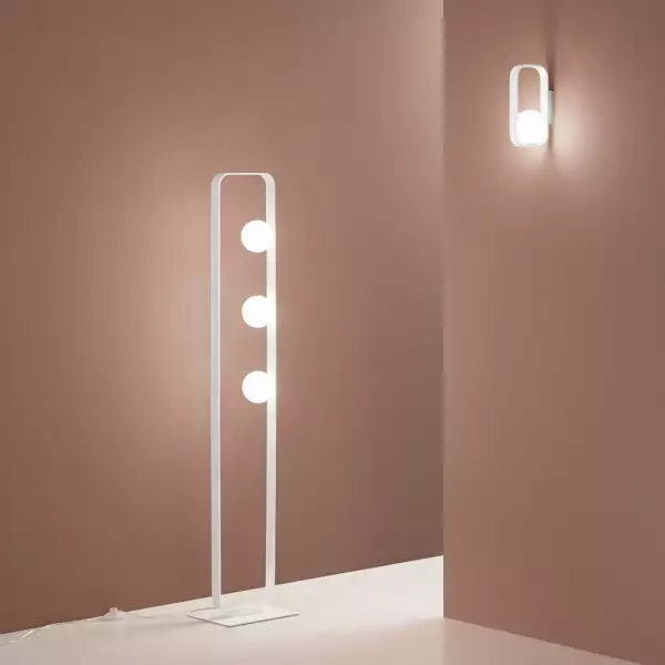 Applique ROXY en aluminium et verre blanc satiné – Image 2