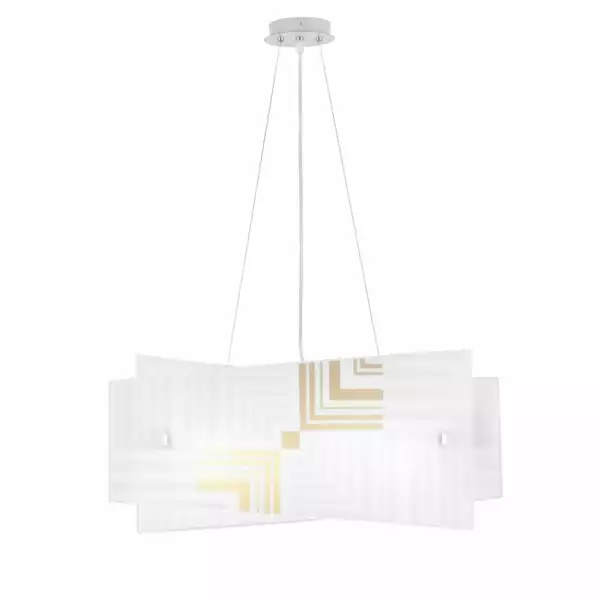 LUCE AMBIENTE E DESIGN Seventy Lampe à Suspension Verre Blanc 4xE27 60 x 20 x 30 cm (Suspensions Design & Déco / Éclairage intérieur LED)