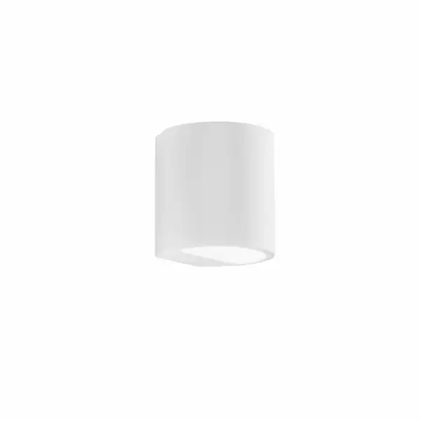 LUCE AMBIENTE E DESIGN Applique Shine en plâtre blanc à peindre avec lumière à double émission (Applique murale / Éclairage intérieur LED)