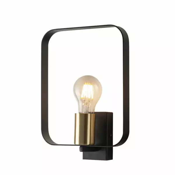 LUCE AMBIENTE E DESIGN Applique Smith en métal noir (Applique murale / Éclairage intérieur LED)