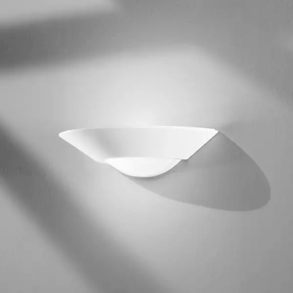 Applique soleil en plâtre à peindre avec diffuseur en verre satiné – Image 3