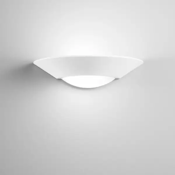 Applique soleil en plâtre à peindre avec diffuseur en verre satiné – Image 2