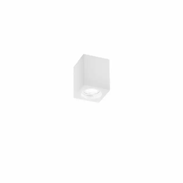 LUCE AMBIENTE E DESIGN Plafonnier carré SPACE en plâtre blanc à peindre (Plafonnier / Éclairage intérieur LED)
