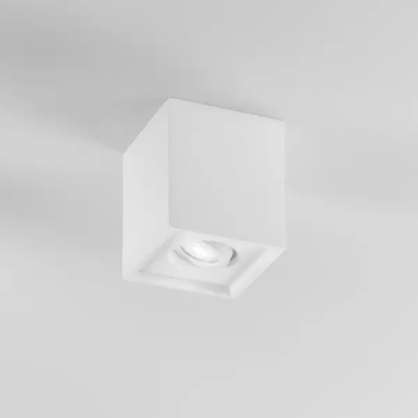 Plafonnier carré SPACE en plâtre à peindre avec anneau réglable – Image 2