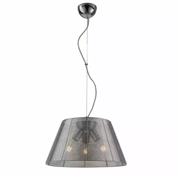 LUCE AMBIENTE E DESIGN Suspension SPRIZ en aluminium argenté avec diffuseur grille (Suspensions Design & Déco / Éclairage intérieur LED)