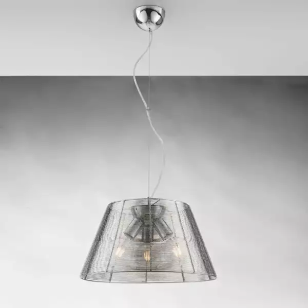 Suspension SPRIZ en aluminium argenté avec diffuseur grille – Image 2