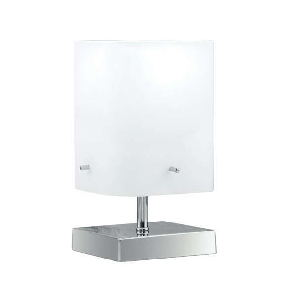 LUCE AMBIENTE E DESIGN Lampe de table en métal chromé et diffuseur en verre blanc (Lampes de table / Éclairage décoratif)