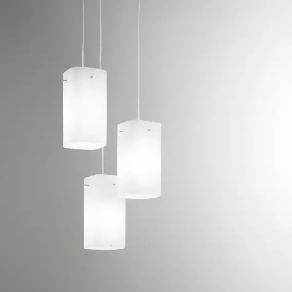 Suspension en métal chromé et diffuseur en verre blanc – Image 2