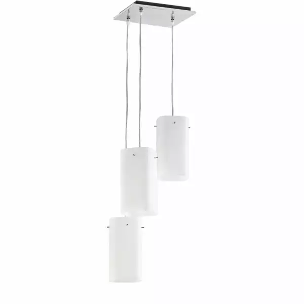 LUCE AMBIENTE E DESIGN Suspension en métal chromé et diffuseur en verre blanc (Suspensions Design & Déco / Éclairage intérieur LED)