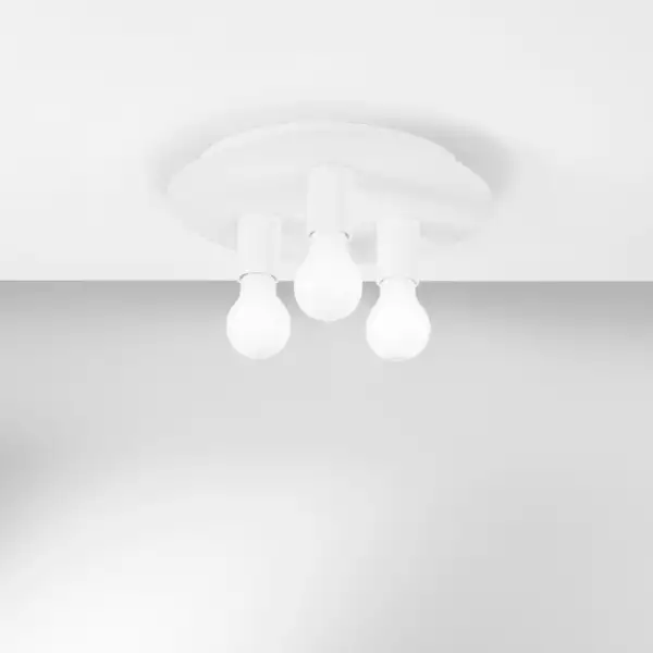Plafonnier STRIKE à trois lumières en métal blanc – Image 2