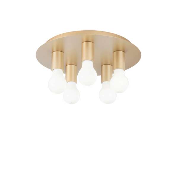 LUCE AMBIENTE E DESIGN Plafonnier STRIKE à cinq lumières en métal doré (Plafonnier / Éclairage intérieur LED)