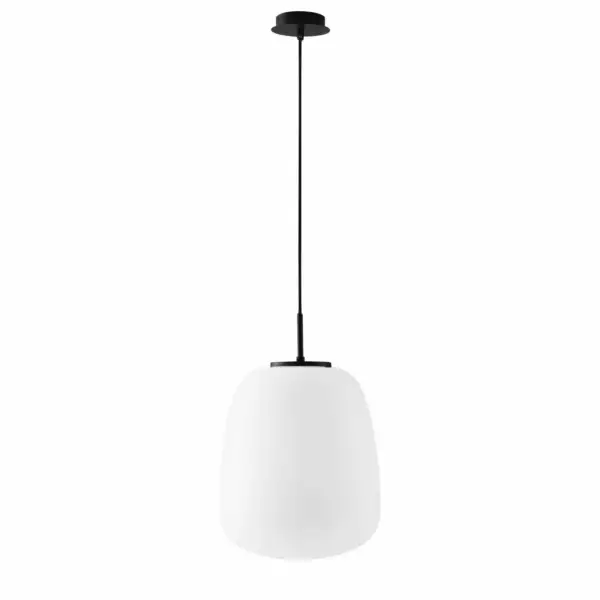 LUCE AMBIENTE E DESIGN Lampe à suspension Tolomeo en verre blanc avec structure métallique 39 cm (Suspensions Design & Déco / Éclairage intérieur LED)