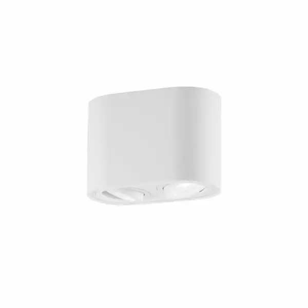 INTEC Plafonnier rond TOWN en aluminium blanc avec deux anneaux réglables (Plafonnier / Éclairage intérieur LED)