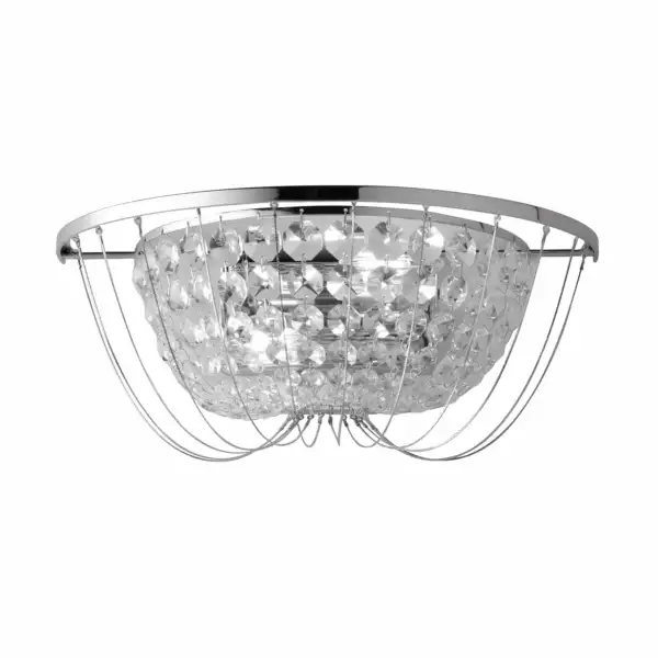 LUCE AMBIENTE E DESIGN Applique Vienna en métal chromé et cristaux (Applique murale / Éclairage intérieur LED)