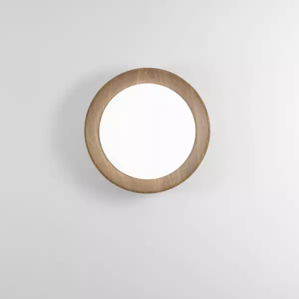 Plafonnier LED ARKA en métal noir et structure effet bois 36W avec interrupteur CCT 50 cm – Image 3