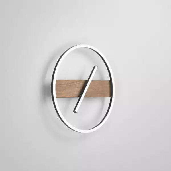Plafonnier LED azimuth en bois et métal noir 26W avec interrupteur CCT 40 cm – Image 4