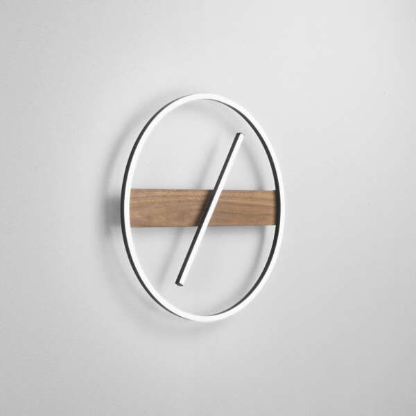 Plafonnier LED azimuth en bois et métal noir 36W avec interrupteur CCT 50 cm – Image 4