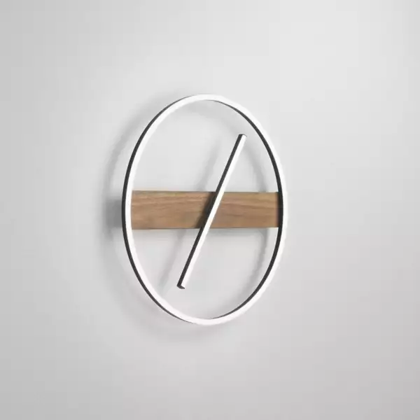Plafonnier LED azimuth en bois et métal noir 36W avec interrupteur CCT 50 cm – Image 4