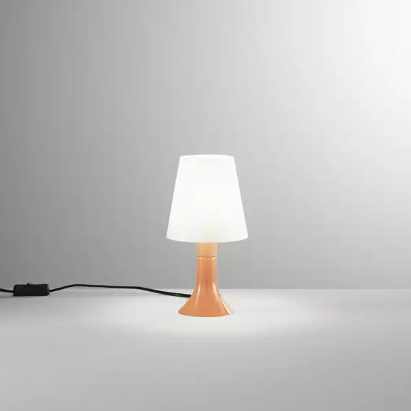 Lampe de table BINGO avec base orange et diffuseur blanc 24,5 cm – Image 2