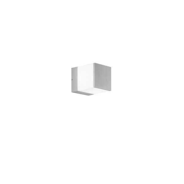 INTEC Applique d'extérieur booster en métal argenté 13 x 13 cm IP65 (Applique murale / Éclairage intérieur LED)