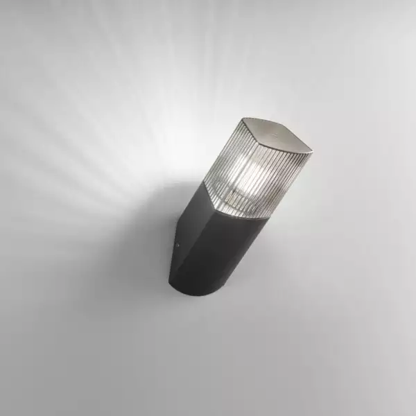 Ensemble d'appliques d'extérieur dark en acier et polycarbonate 1xE27 28,6 cm – Image 2