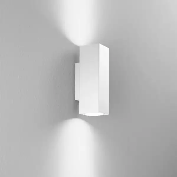 Applique murale duduk carrée double émission en métal blanc 7 cm – Image 2
