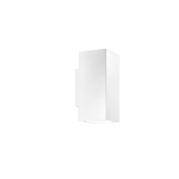 LUCE AMBIENTE E DESIGN Applique murale duduk carrée double émission en métal blanc 10 cm (Applique murale / Éclairage intérieur LED)