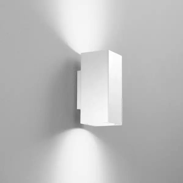 Applique murale duduk carrée double émission en métal blanc 10 cm – Image 2