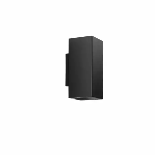LUCE AMBIENTE E DESIGN Applique murale duduk carrée double émission en métal noir 10 cm (Applique murale / Éclairage intérieur LED)