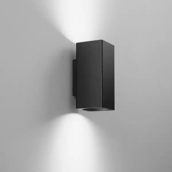 Applique murale duduk carrée double émission en métal noir 10 cm – Image 2