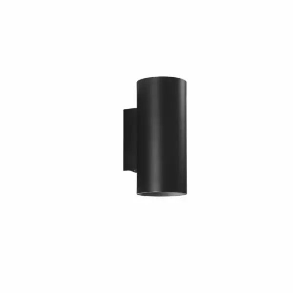 LUCE AMBIENTE E DESIGN Applique ronde double émission DUDUK en métal noir 10 cm (Applique murale / Éclairage intérieur LED)