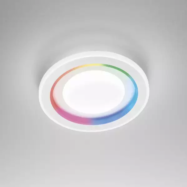 Plafonnier LED rond Dygital en métal blanc, dimmable CCT et RGB avec télécommande incluse, 50 cm – Image 4