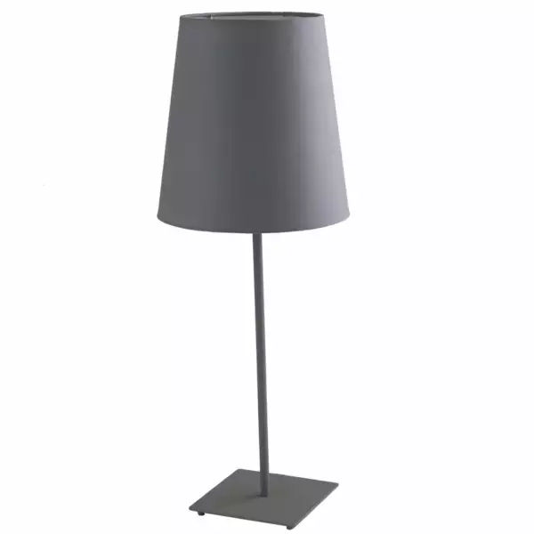 LUCE AMBIENTE E DESIGN Lampe de table ELVIS en métal gris avec abat-jour en tissu 64 cm (Lampes de table / Éclairage décoratif)