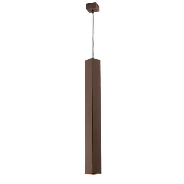 LUCE AMBIENTE E DESIGN Suspension carrée FLUKE en métal bronze 60 cm (Suspensions Design & Déco / Éclairage intérieur LED)
