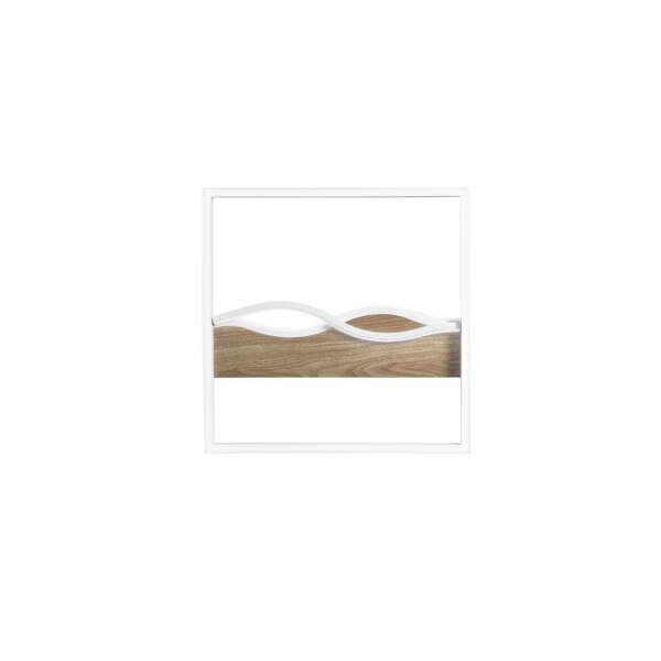 LUCE AMBIENTE E DESIGN Plafonnier LED Carré HAWAII en Métal Noir avec Socle Effet Bois 36 W avec Interrupteur CCT 40 cm (Plafonniers / Éclairage intérieur LED)