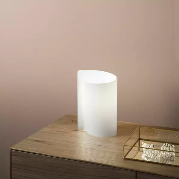 Lampe de table IMAGINE en verre blanc – Image 3