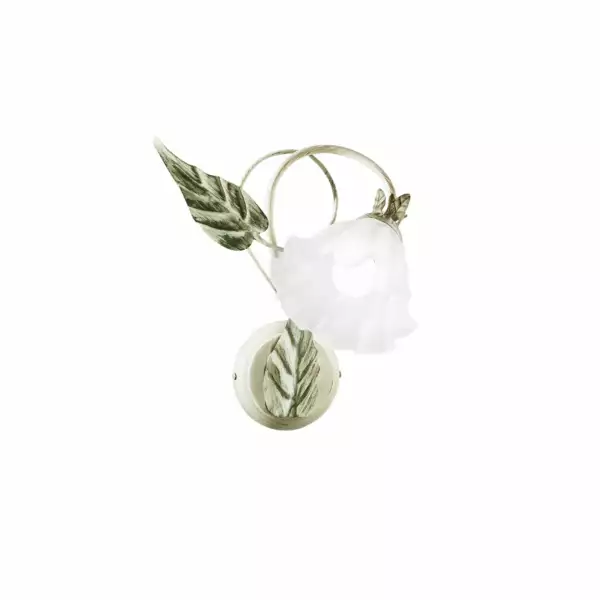 LUCE AMBIENTE E DESIGN Applique Isotta en métal ivoire et diffuseur en verre blanc (Applique murale / Éclairage intérieur LED)