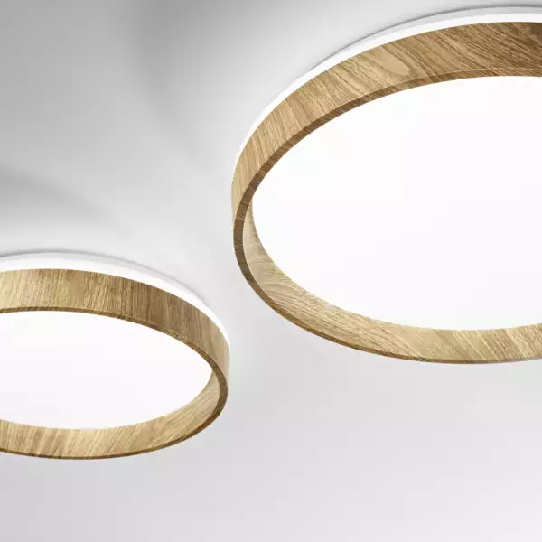 Plafonnier LED madera en métal effet bois 38W avec interrupteur CCT 50 cm – Image 4